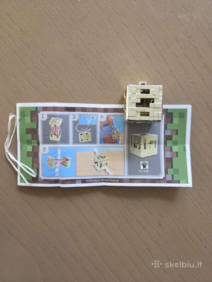 Auksinįs kubąs kinder Joy Minecraft