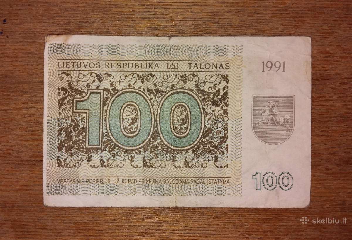 Lietuvos 100 talonu banknotas - nuotraukos Nr. 2
