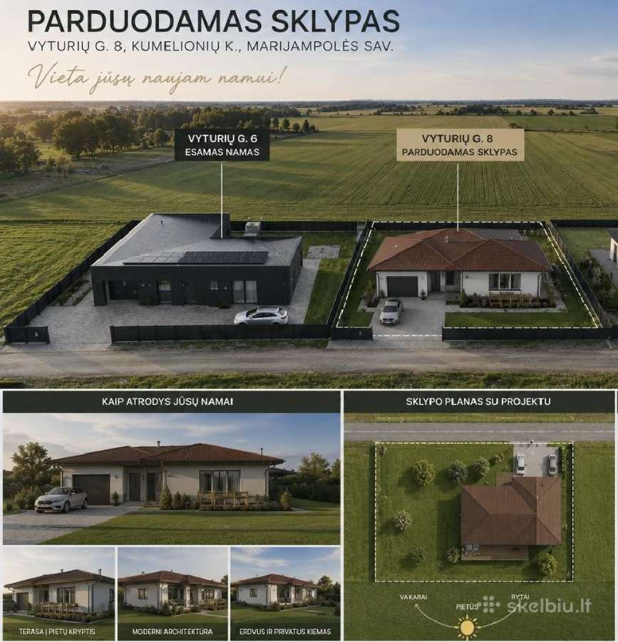 Sklypas su namo projektu