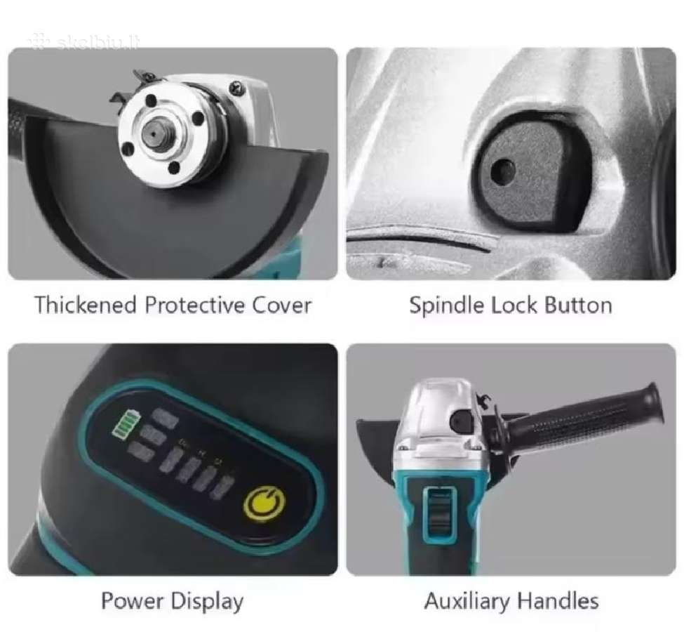 Makita Dga404 18v 100mm pilnas komplektas - nuotraukos Nr. 22