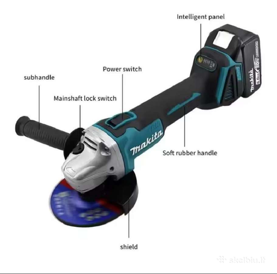 Makita Dga404 18v 100mm pilnas komplektas - nuotraukos Nr. 23