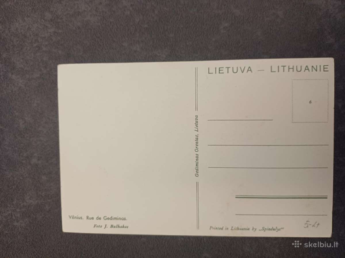 Sena atvirute Vilnius, Gedimino gatve apie 1940 m. - nuotraukos Nr. 2