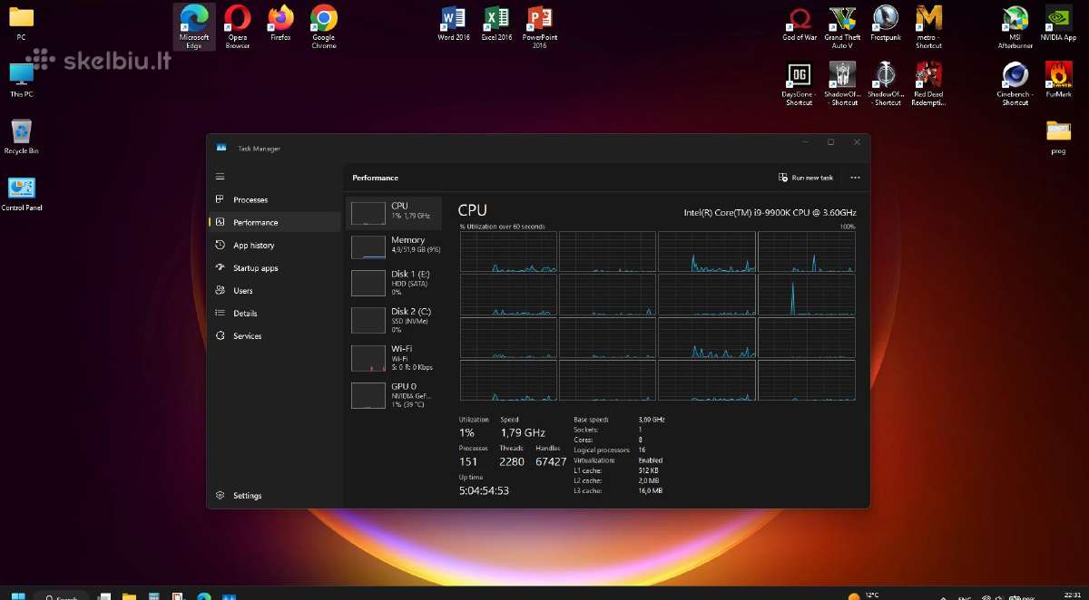 Parduodu Xmg Ultra17;i9-9900k Rtx;nvme;HDD; 52gb - nuotraukos Nr. 14