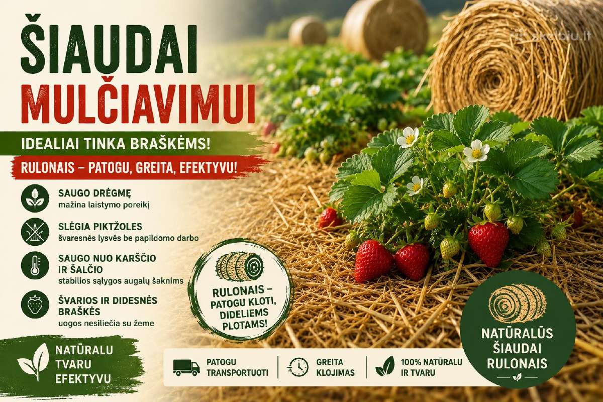 Šiaudai kraikui arba mulčui