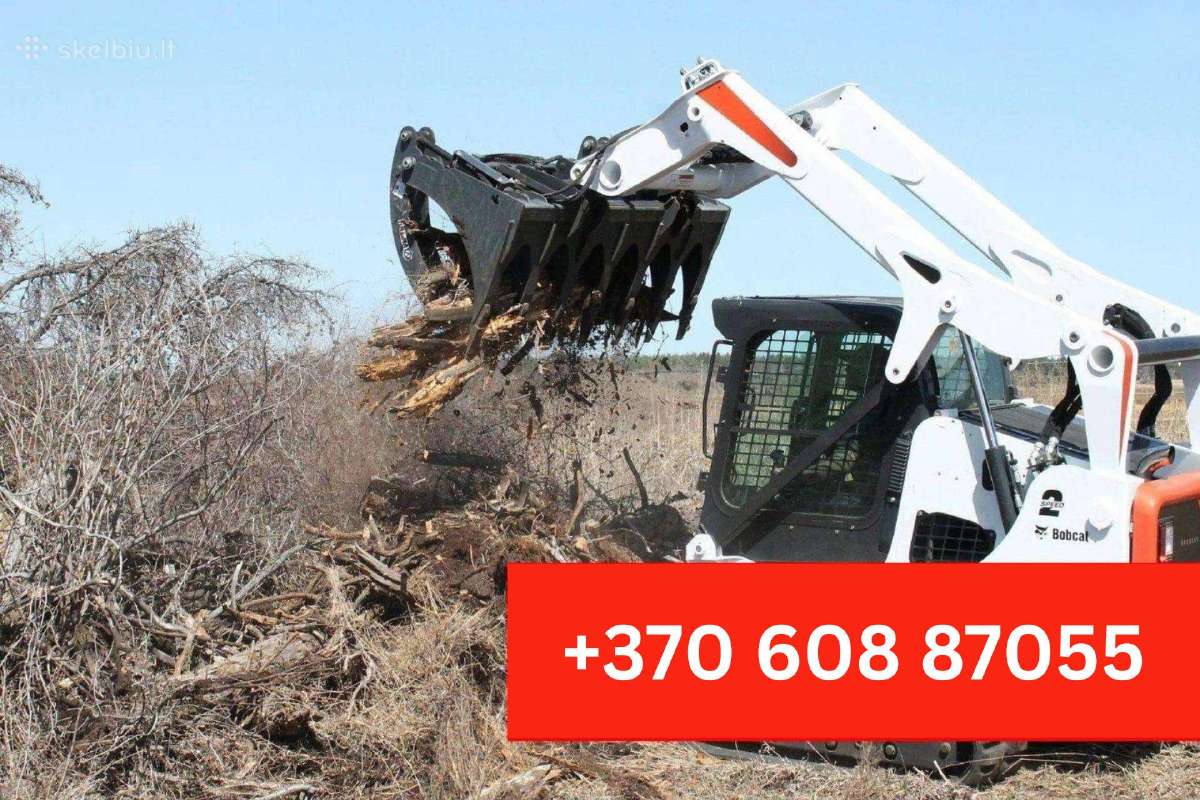 Freza, Bobcat, grėblys, greideris, apželdinimas - nuotraukos Nr. 18