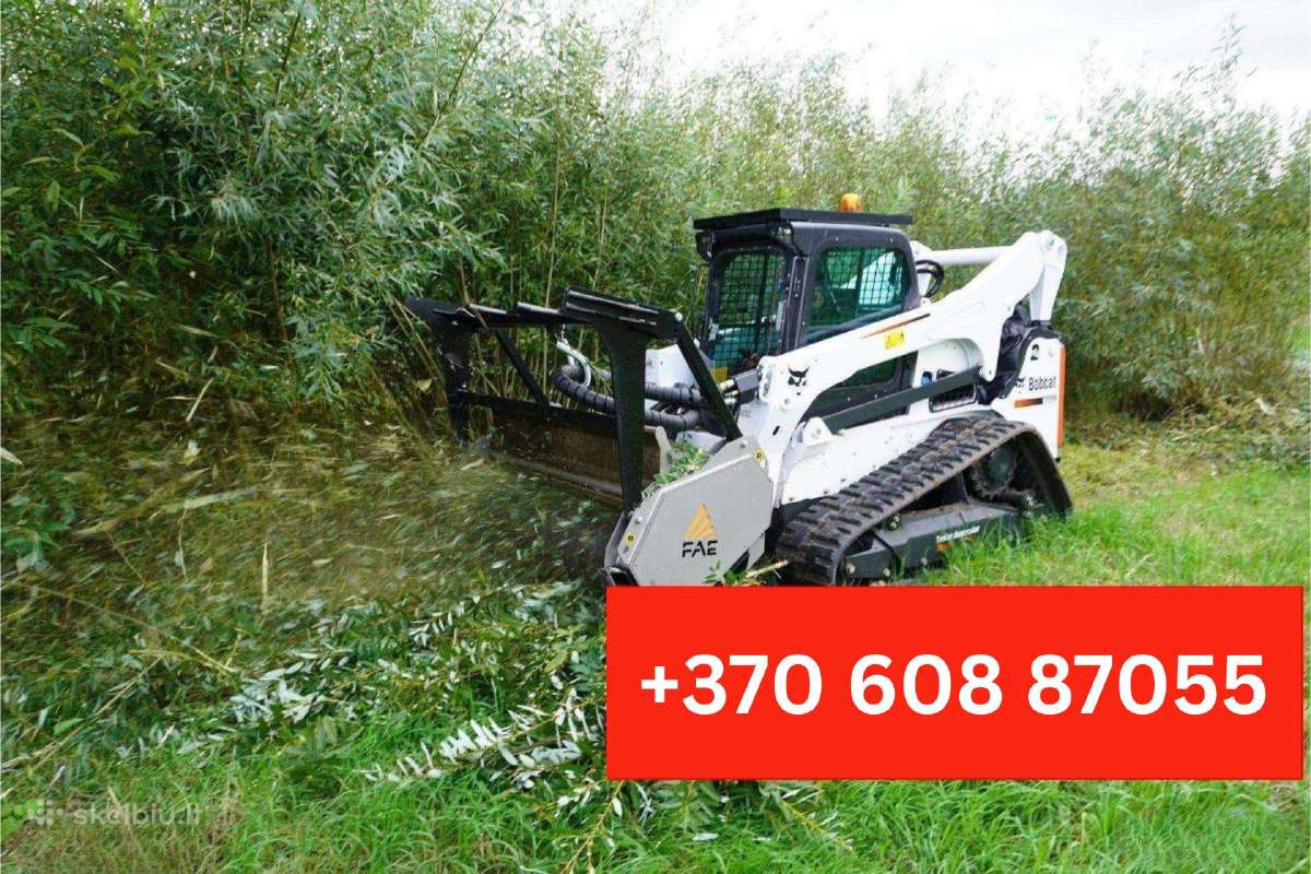 Freza, Bobcat, grėblys, greideris, apželdinimas - nuotraukos Nr. 33