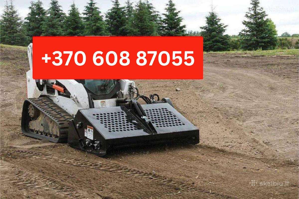 Freza, Bobcat, grėblys, greideris, apželdinimas - nuotraukos Nr. 15
