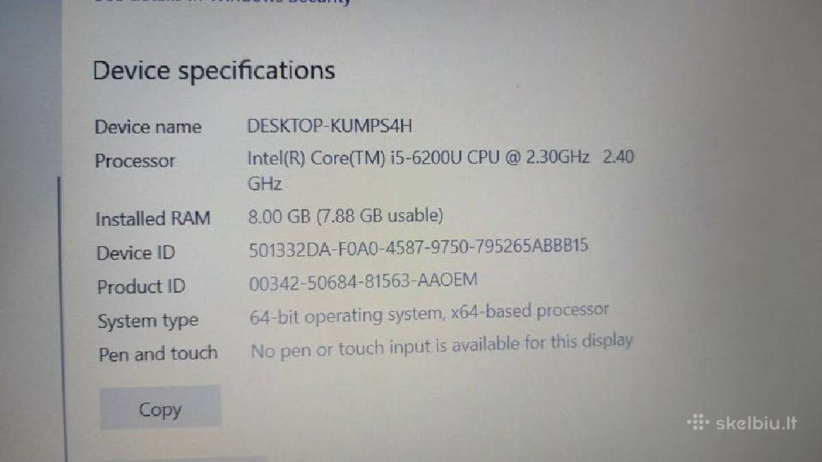 Hp Probook 650-g2 8/256gb i5(6) - nuotraukos Nr. 9