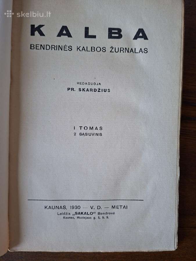 Kalba: bendrinės kalbos žurnalas T1. 1930 m. - nuotraukos Nr. 4