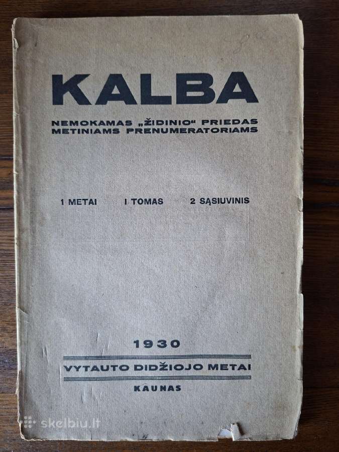Kalba: bendrinės kalbos žurnalas T1. 1930 m.