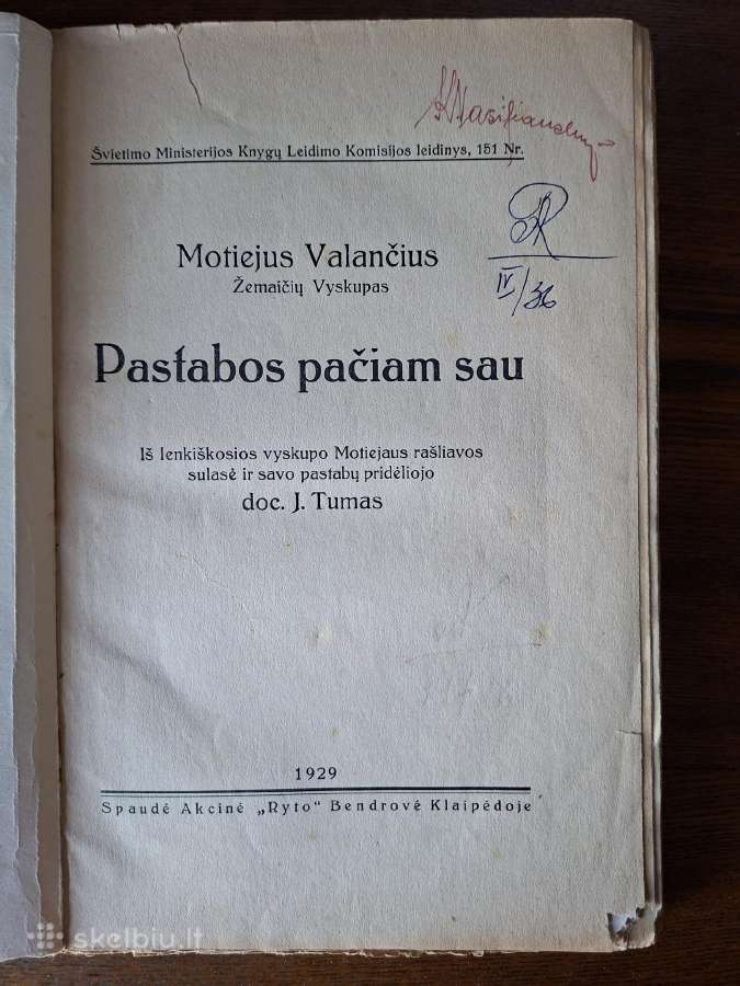 Motiejus Valančius. Pastabos pačiam sau. 1929 m. - nuotraukos Nr. 2
