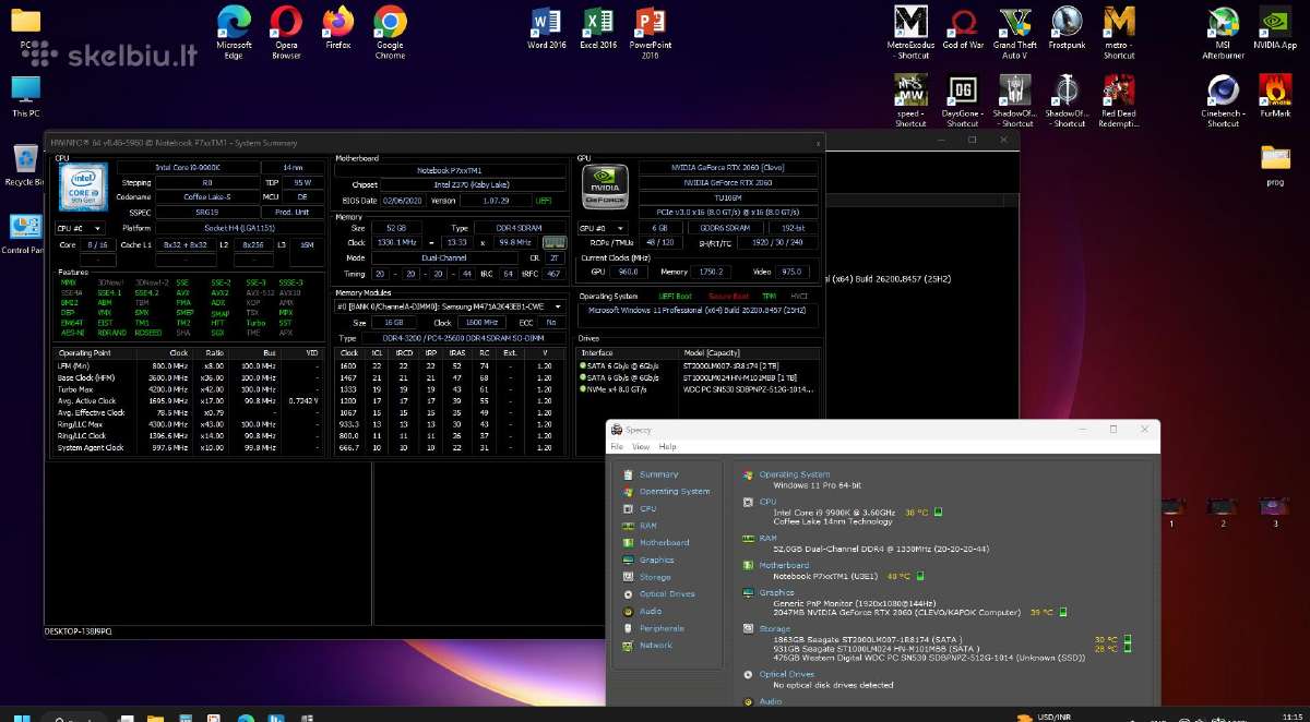 Parduodu Xmg Ultra17;i9-9900k Rtx;nvme;HDD; 52gb - nuotraukos Nr. 29