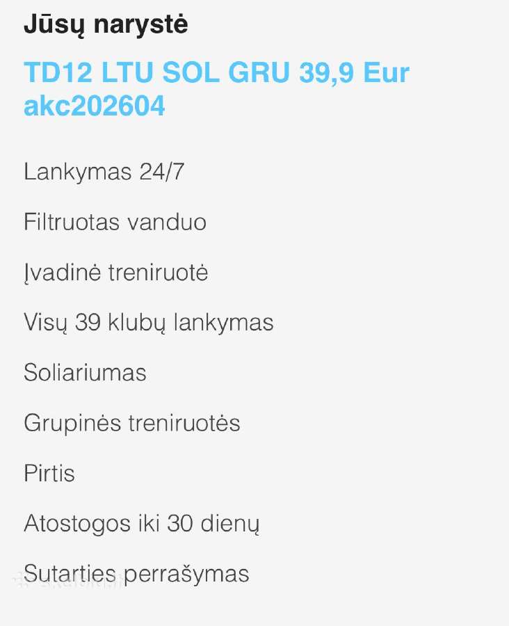 Gym+ narystė