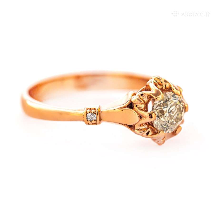 Sužadetuvių žiedas su briliantu (0,63ct) - nuotraukos Nr. 3