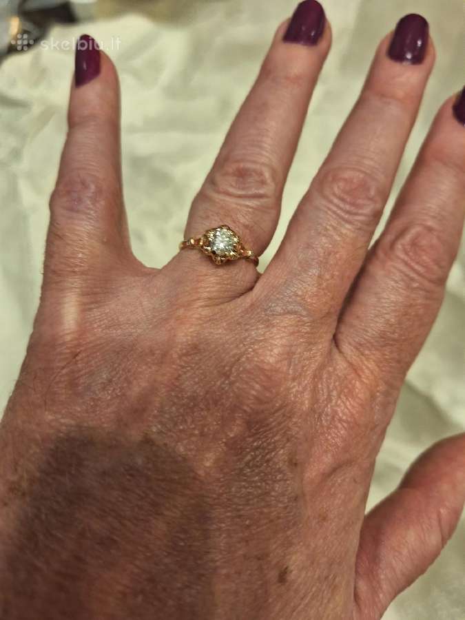 Sužadetuvių žiedas su briliantu (0,63ct) - nuotraukos Nr. 8