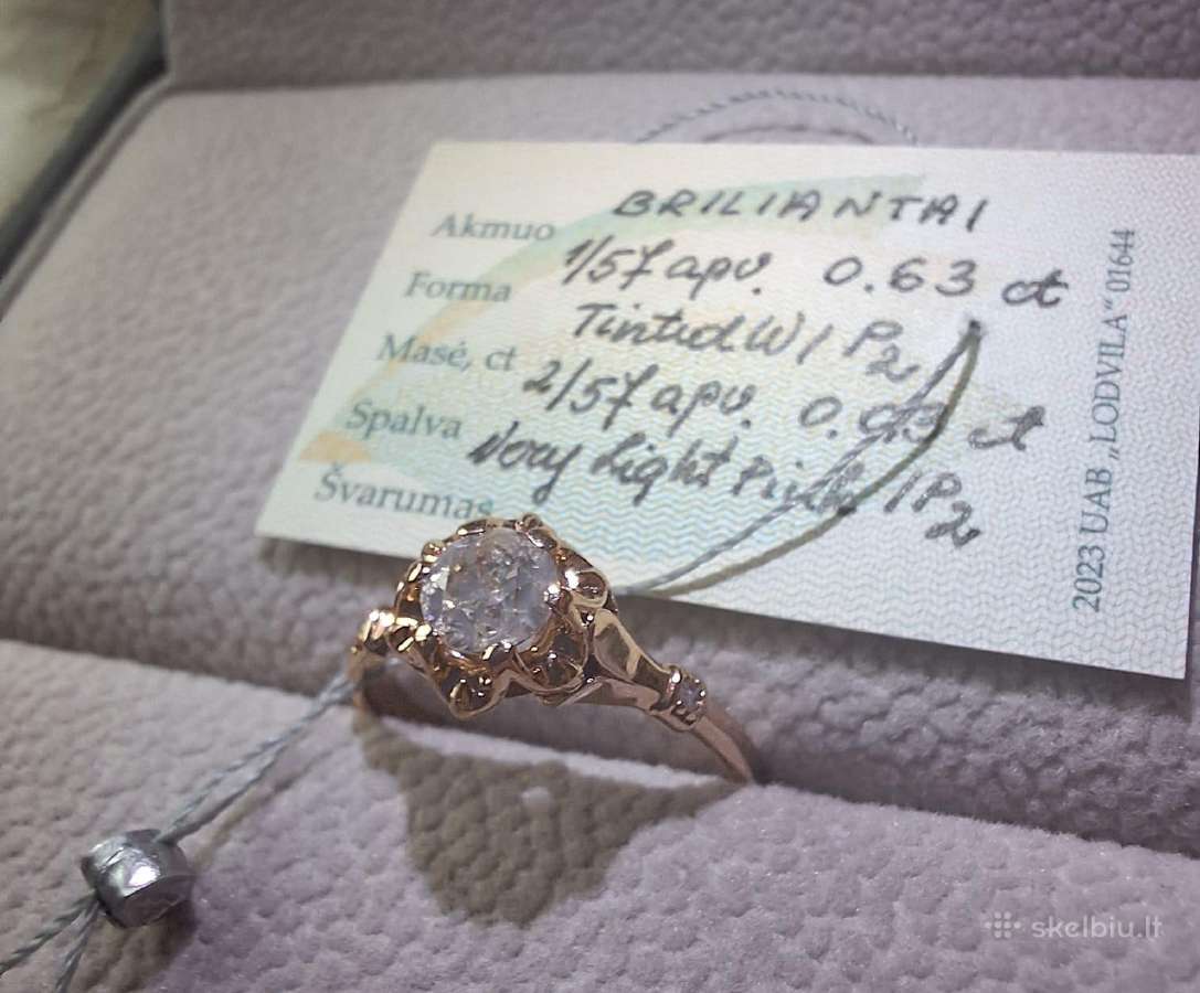 Sužadetuvių žiedas su briliantu (0,63ct) - nuotraukos Nr. 10