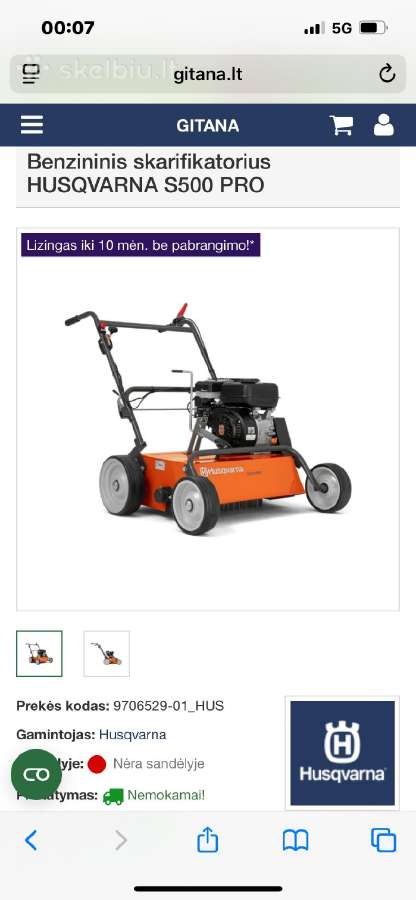 Skarifikatorius Husqvarna s500 pro - nuotraukos Nr. 6