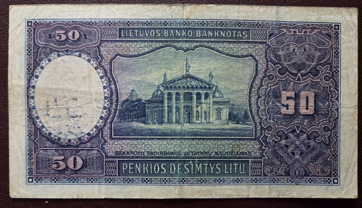 50 Litų 1928 m. A serija - nuotraukos Nr. 2