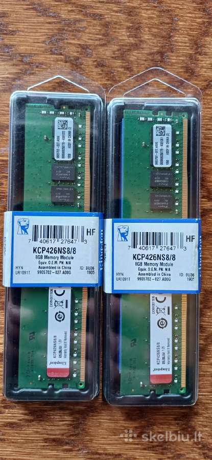 Kingston 16gb/ 8gb x 2, 2600ghz
