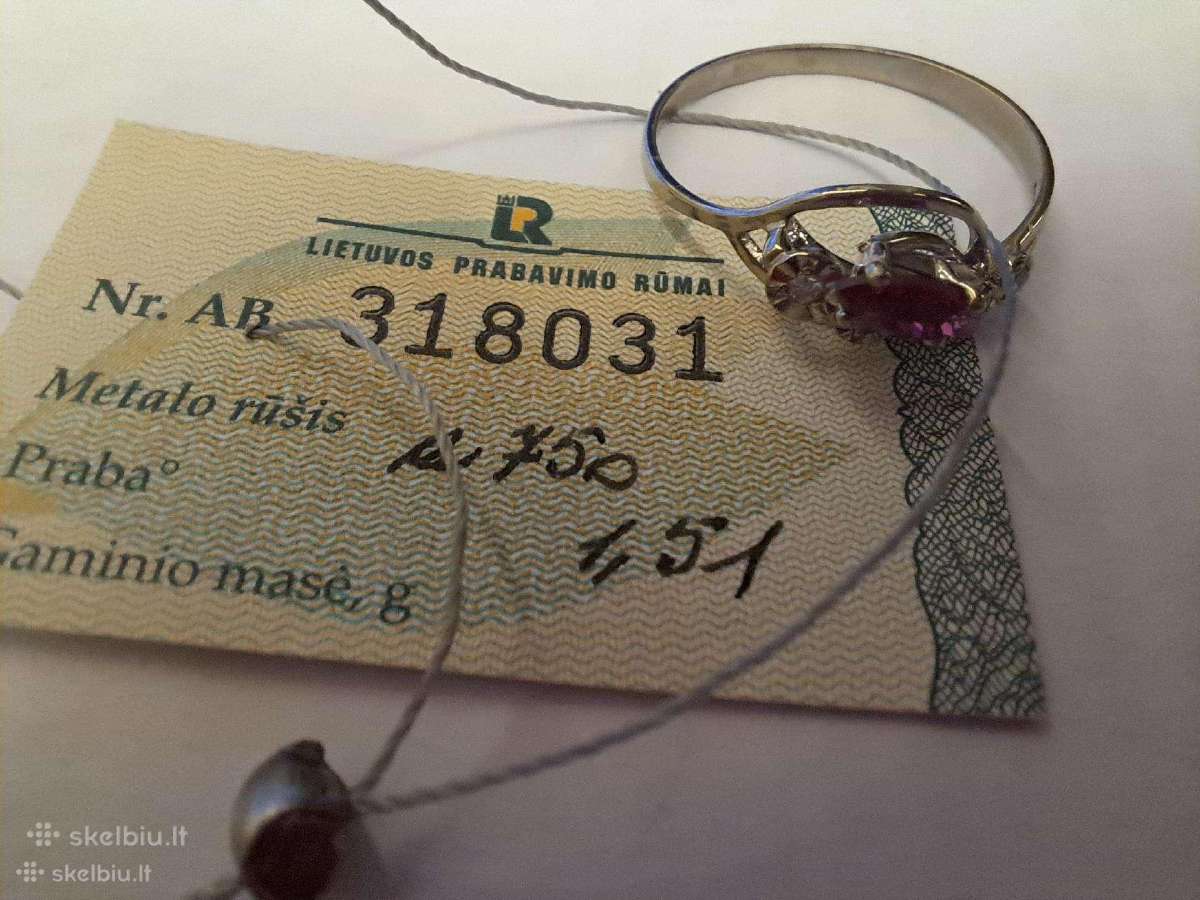 Aukso (750) žiedas su rubinu ir deimantais - nuotraukos Nr. 2