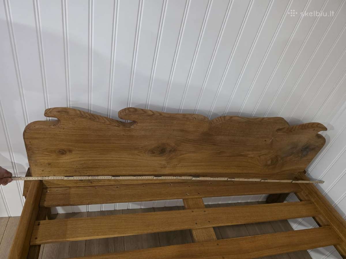 Rankų darbo,masyvo ąžuolo lova su čiužiniu - nuotraukos Nr. 8
