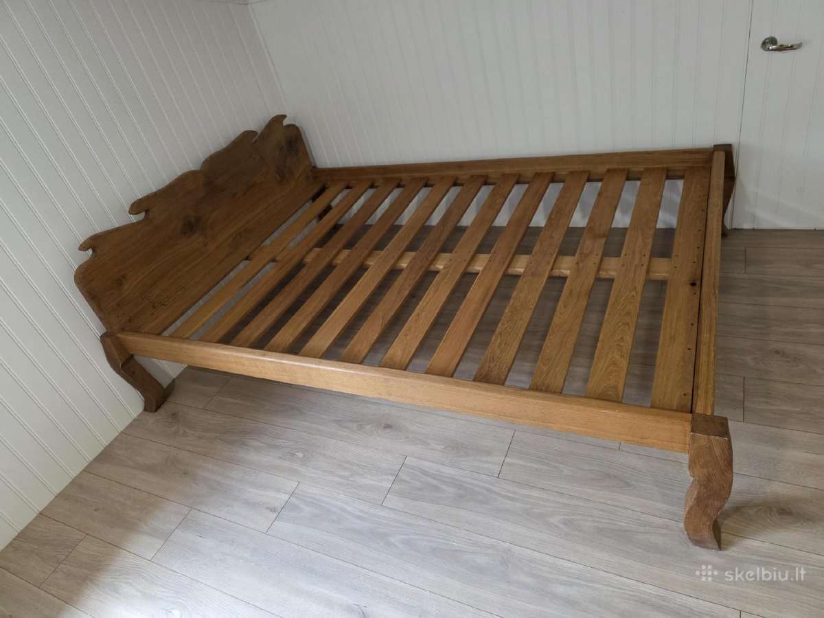 Rankų darbo,masyvo ąžuolo lova su čiužiniu - nuotraukos Nr. 10