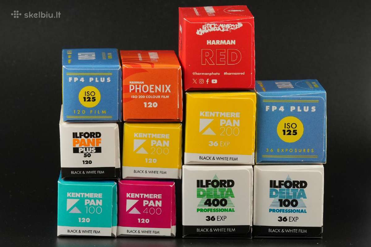 Fotojuostos Ilford,harman,kentmere 120 ir 35mm
