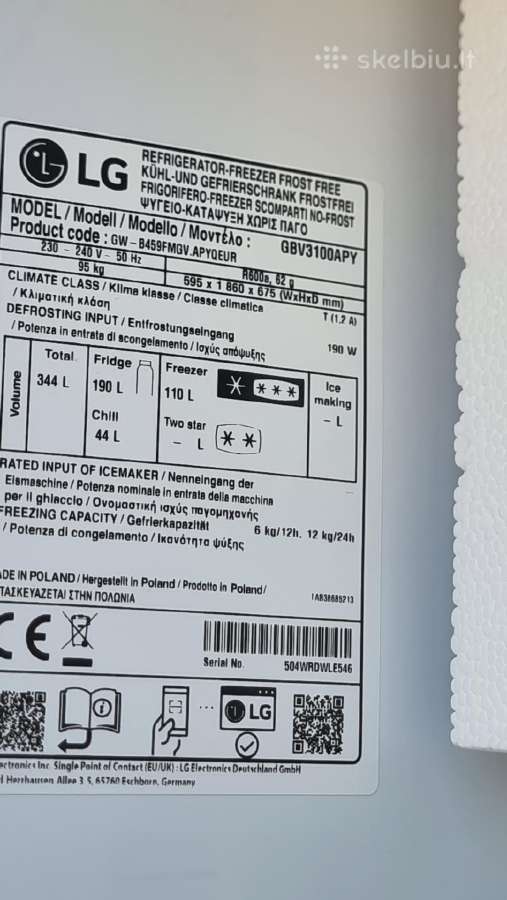 Naujas LG Gbv3100apy,energetinės kl,a + Garantja - nuotraukos Nr. 9