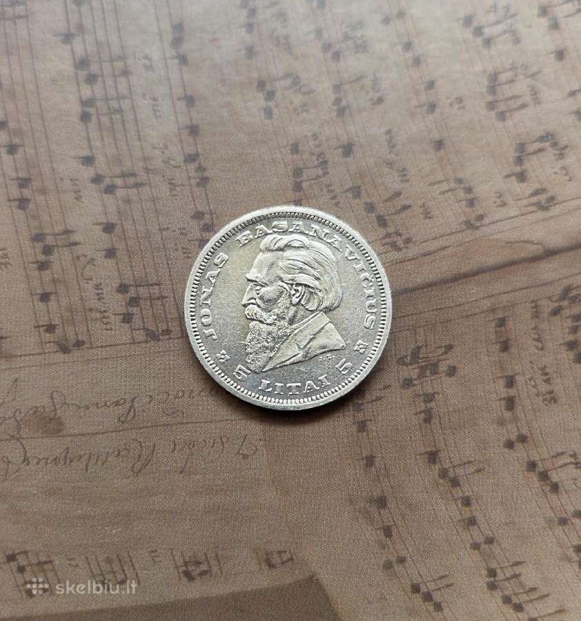5 litai 1936 Lietuva - Basanavičius
