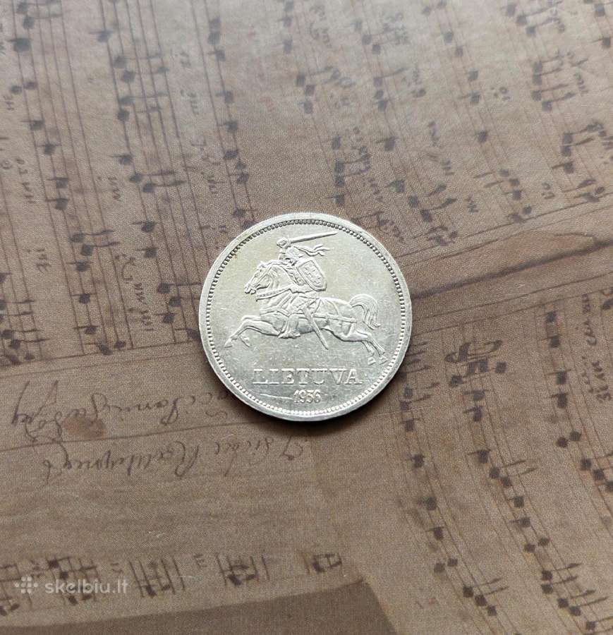 5 litai 1936 Lietuva - Basanavičius - nuotraukos Nr. 2