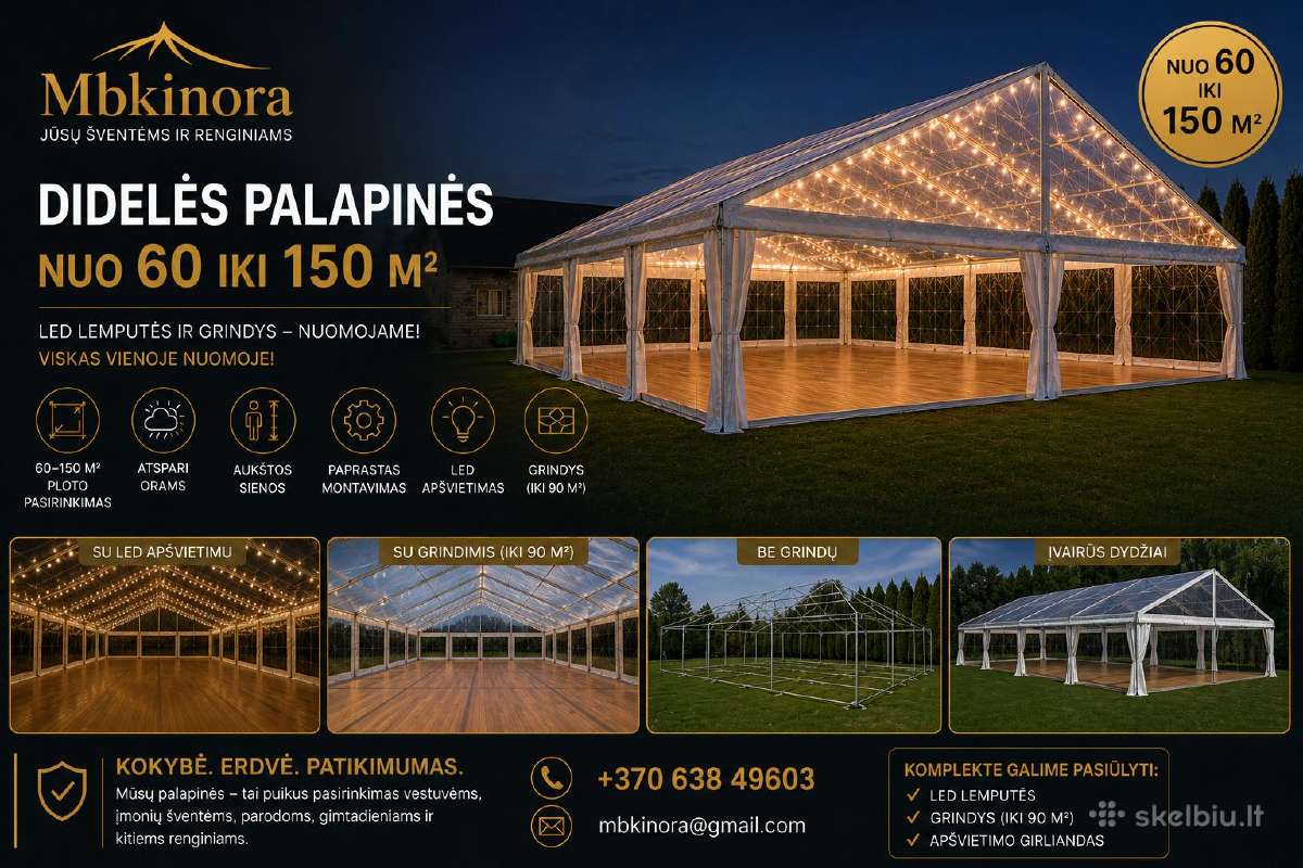 Šventinių palapinių nuoma