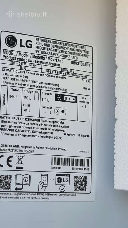 Naujas LG Gbv3100apy,energetinės kl,a + Garantja - nuotraukos Nr. 20