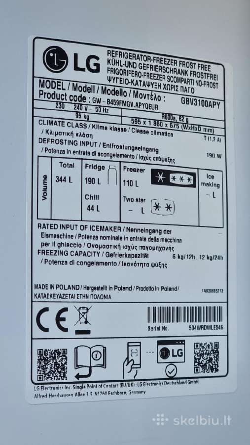 Naujas LG Gbv3100apy,energetinės kl,a + Garantja - nuotraukos Nr. 28