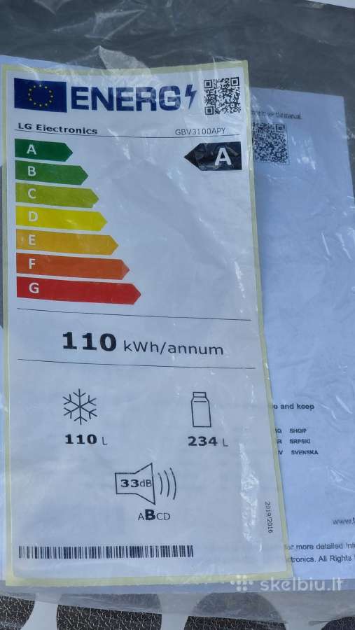 Naujas LG Gbv3100apy,energetinės kl,a + Garantja - nuotraukos Nr. 2