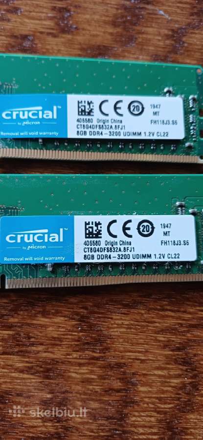 Crucial 16gb /8gbx2
