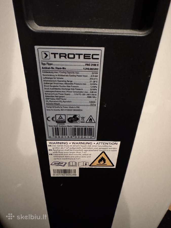 Trotec Pac 2100 X mobilus oro kondicionierius