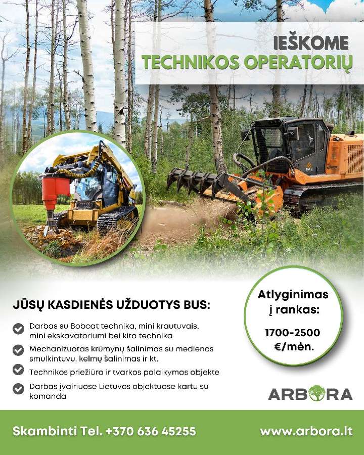 Technikos Operatorius (Aplinkos Tvarkymo Darbai)