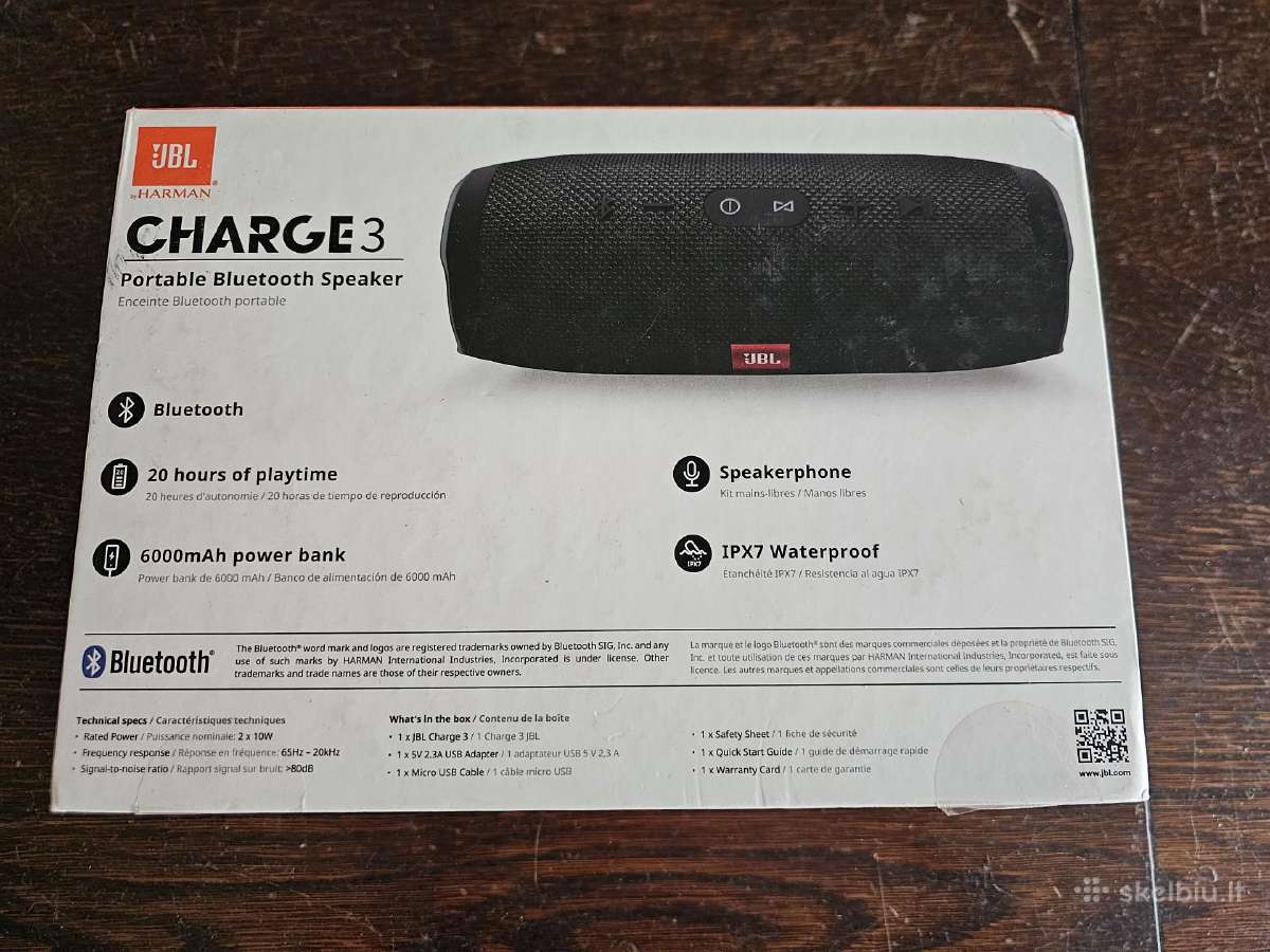 Kolonėlė Jbl Charge 3
