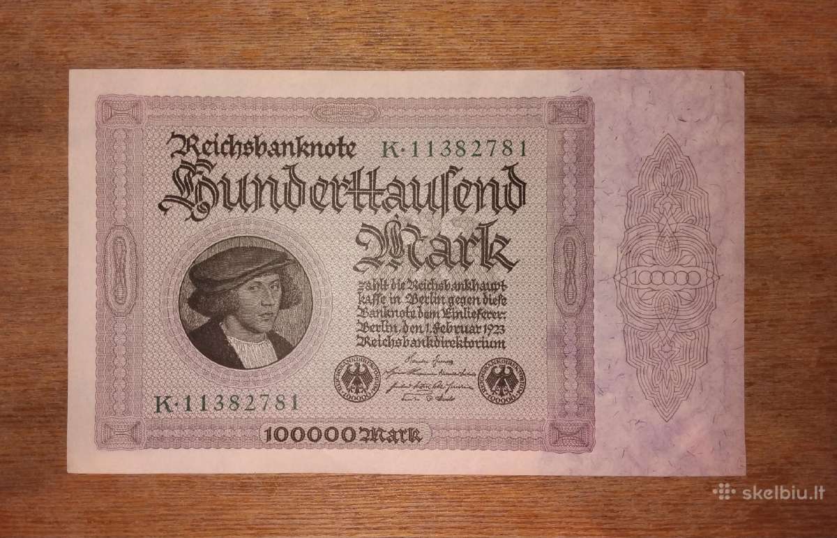 Vokietijos 100000 markių banknotas