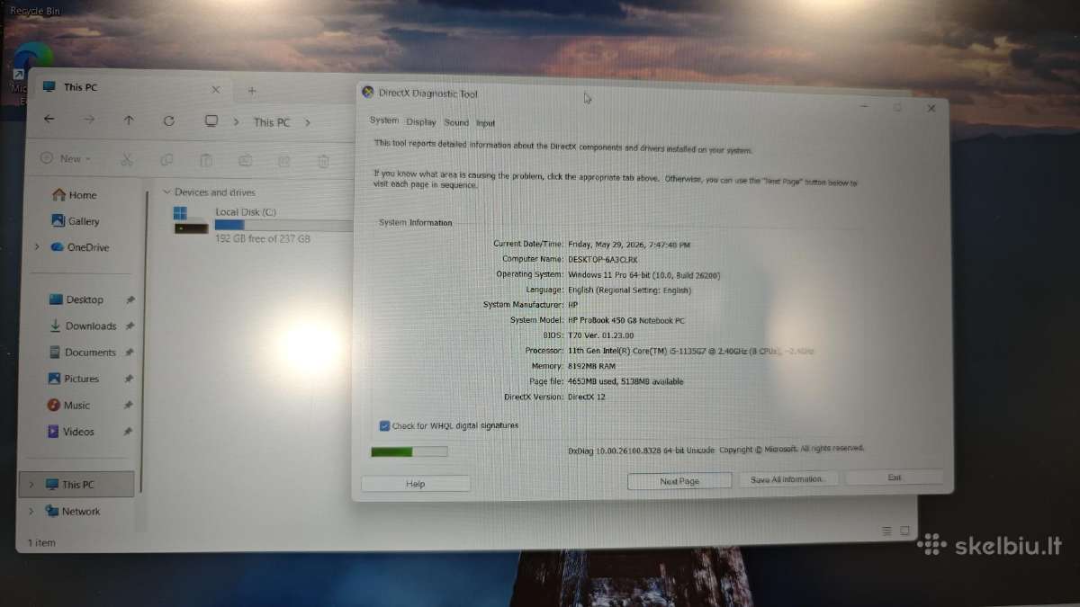 Hp Probook 450 G8 i5-1135g7/8gb/250gb SSD - nuotraukos Nr. 8
