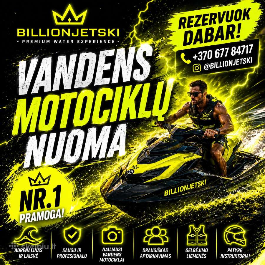 Billion Vandens Motociklų Nuoma Geriausia Kaina