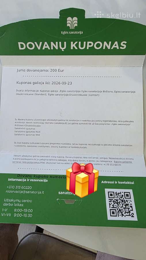 Eglės sanatorija Dovanų Kuponas 200euru. - nuotraukos Nr. 2