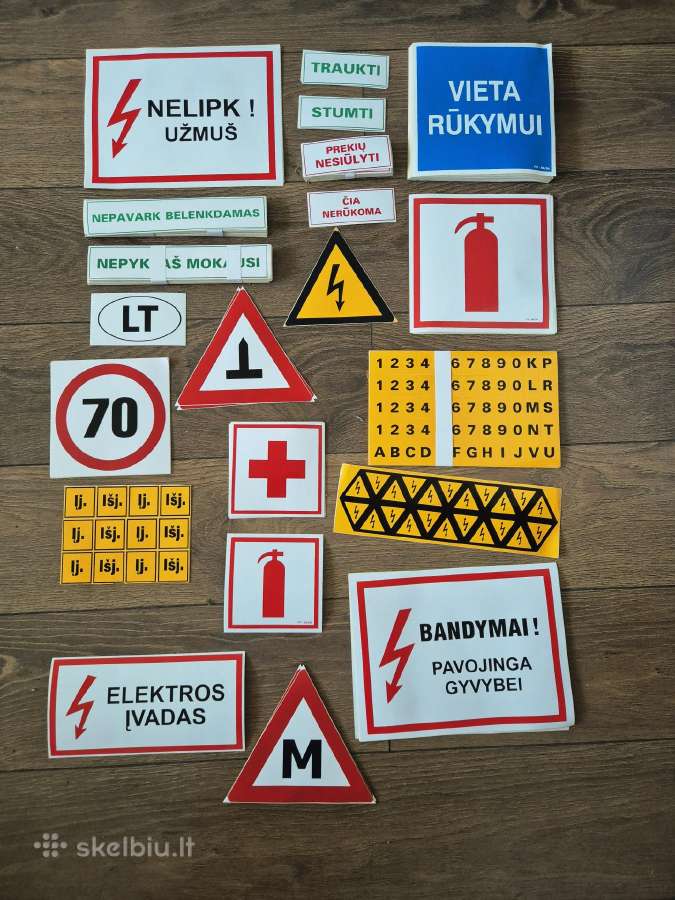 Darbų saugos ir informaciniai lipdukai
