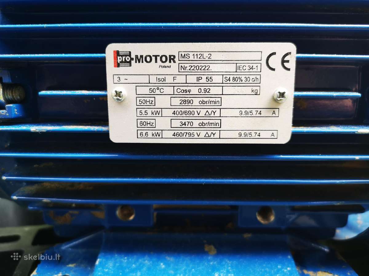 3f Variklis, 5.5kw, 2890 a/min - nuotraukos Nr. 5