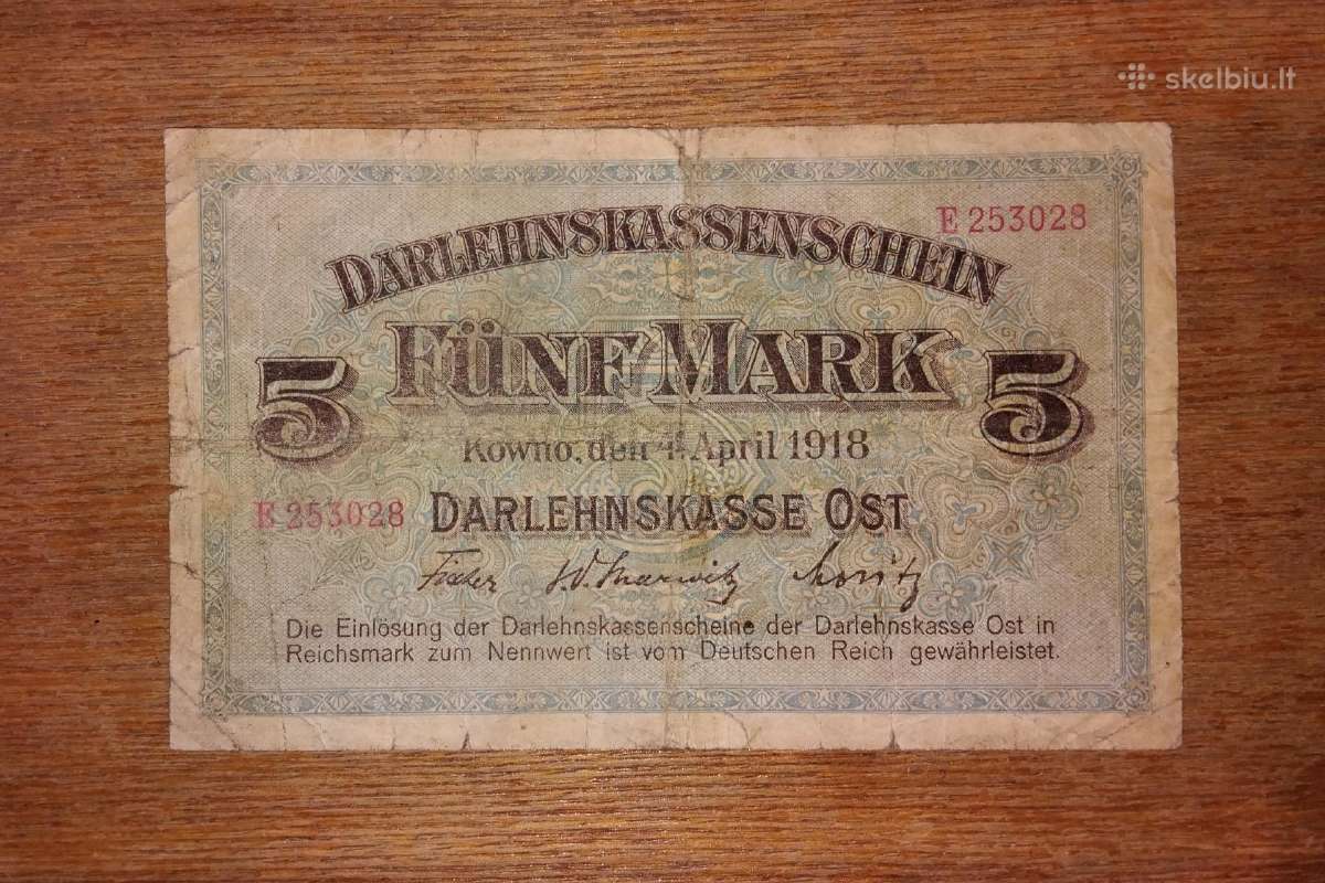 Darlehnskasse ost 5 markių banknotas