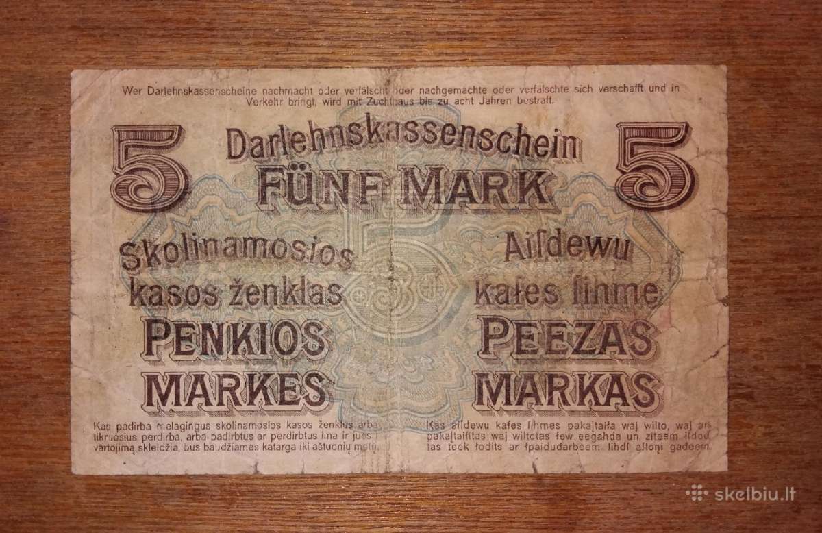 Darlehnskasse ost 5 markių banknotas - nuotraukos Nr. 2