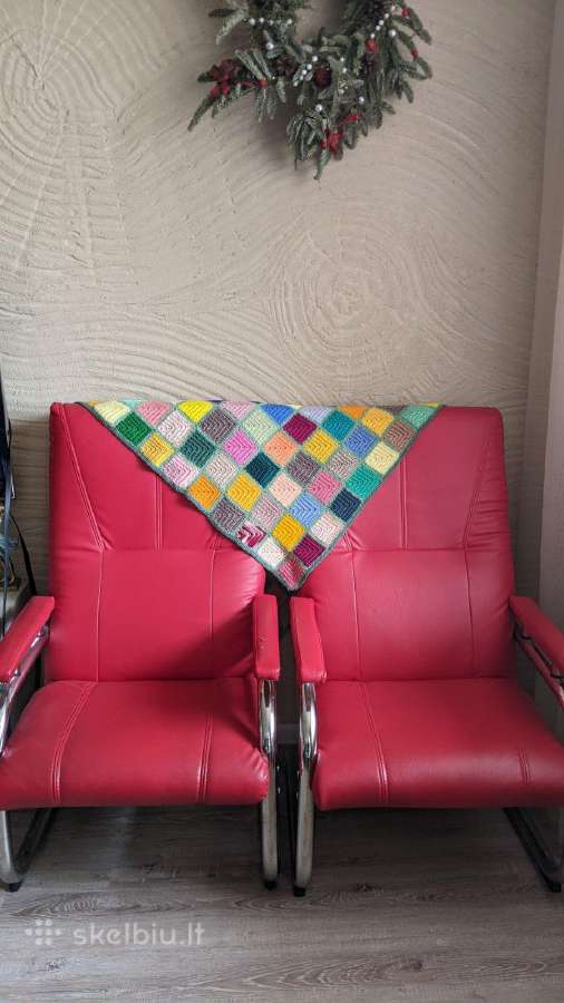 Ergonomiškas raudonas krėslas - fotelis, 2 vnt. - nuotraukos Nr. 2