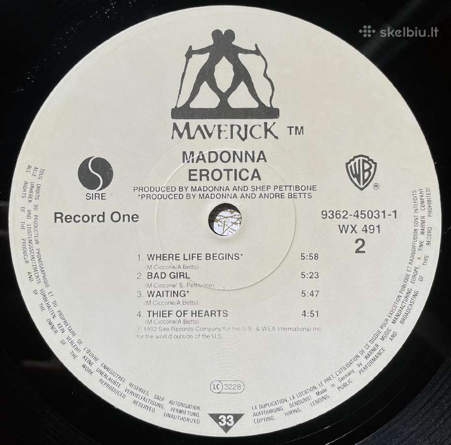 Madonna - Erotica 2 Lp - nuotraukos Nr. 8