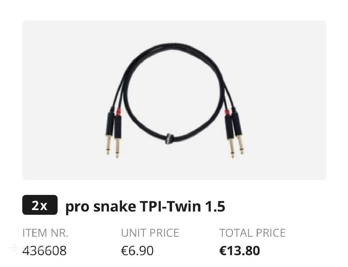 Pro snake Tpi-twin 1.5