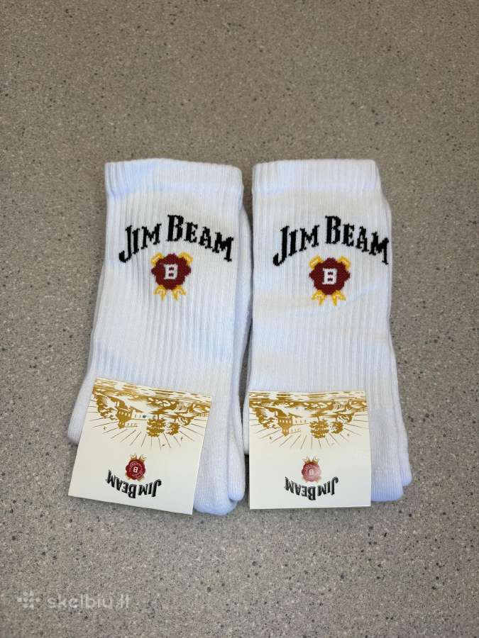 Jim Beam baltos kojinės 2 poros